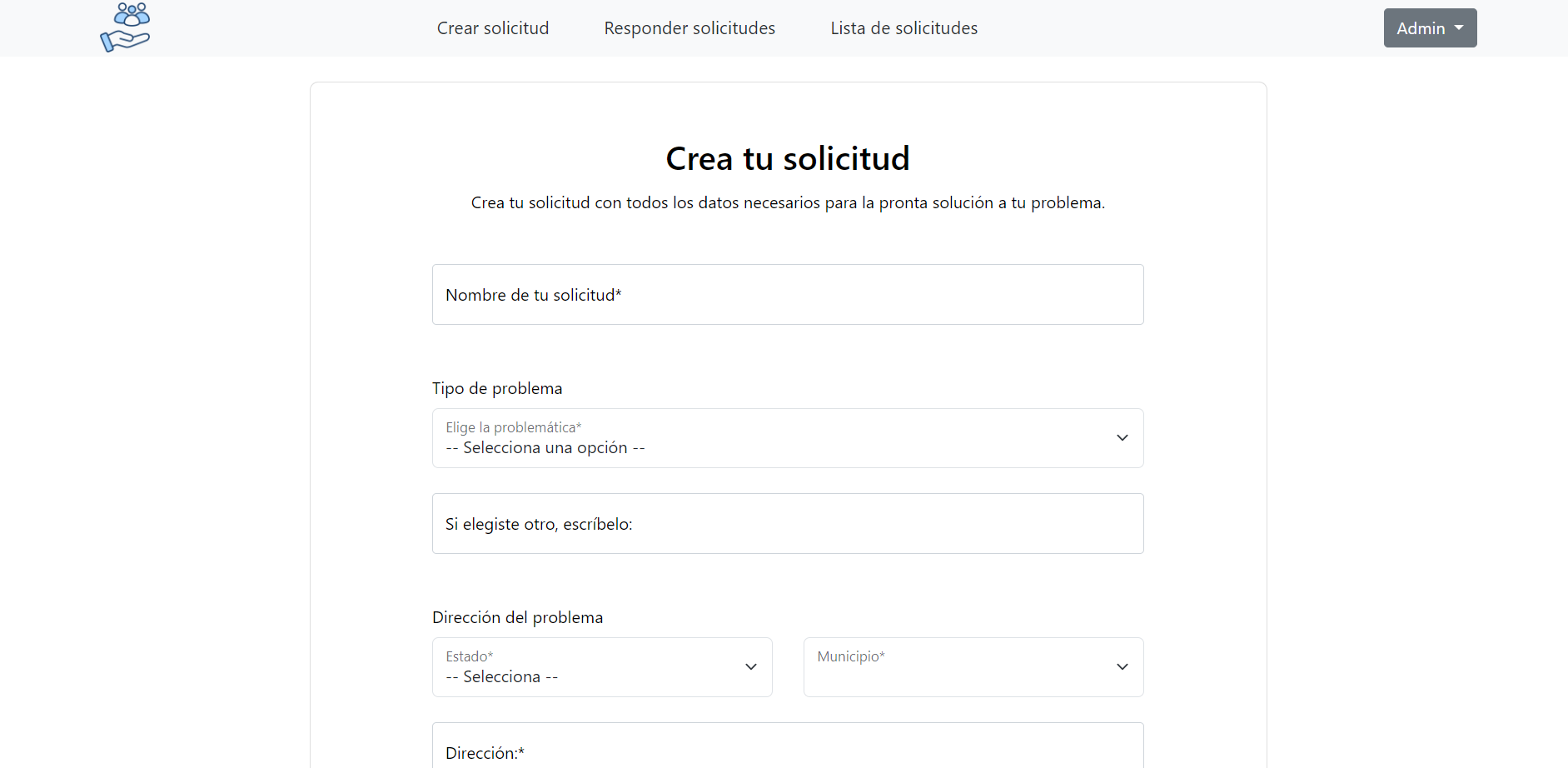 Crear solicitud