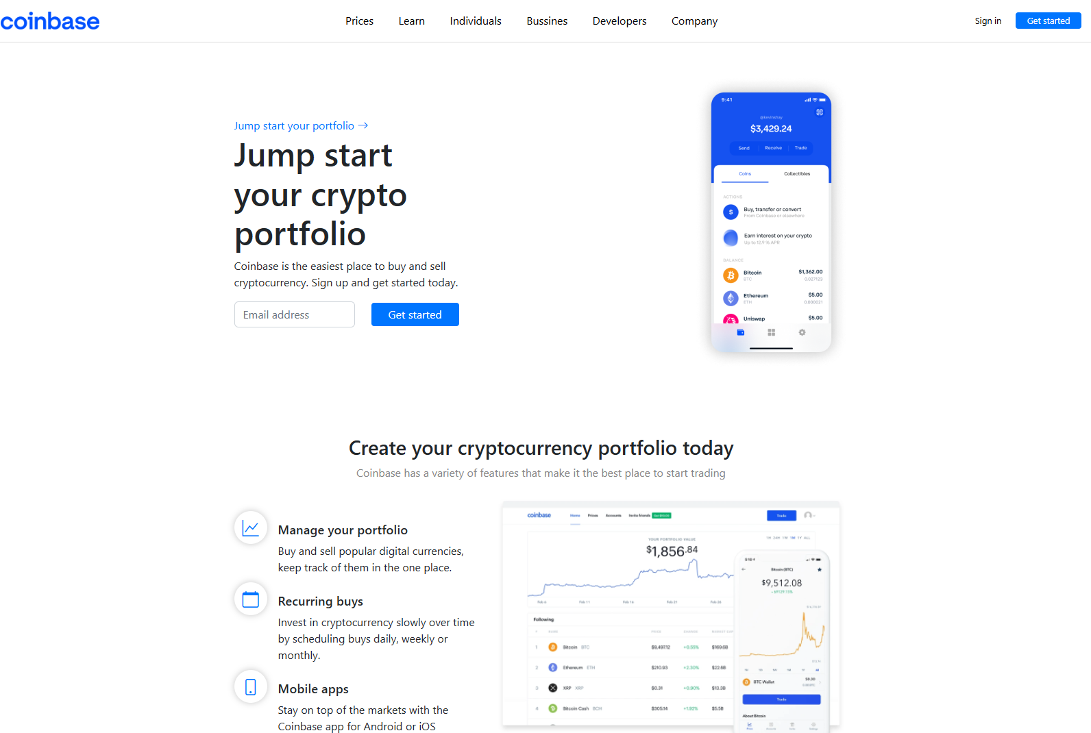 Clon de Coinbase